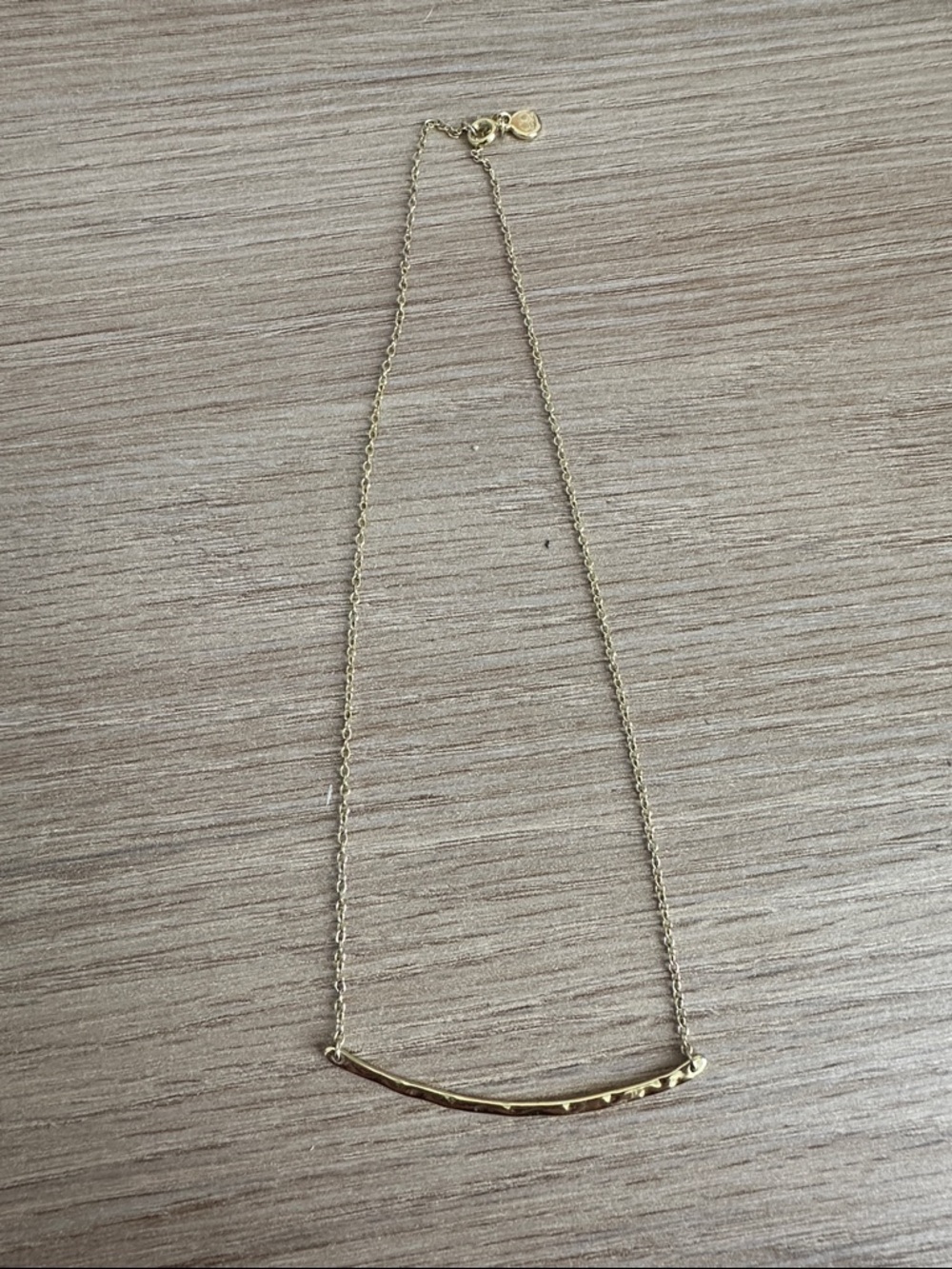 Gorjana Hammered Gold Curve Bar Necklace